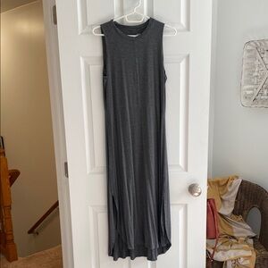 Sleeveless Charcoal Gray Maxi Dress